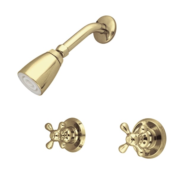 Shower Faucet, Polished Brass, Wall Mount